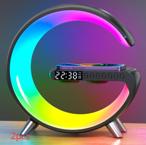 Bluetooth LED Speake W/ Wireless Charger., App Controled Atmosphere Lamp