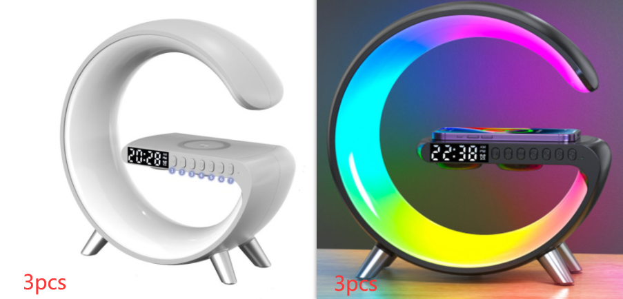 Bluetooth LED Speake W/ Wireless Charger., App Controled Atmosphere Lamp