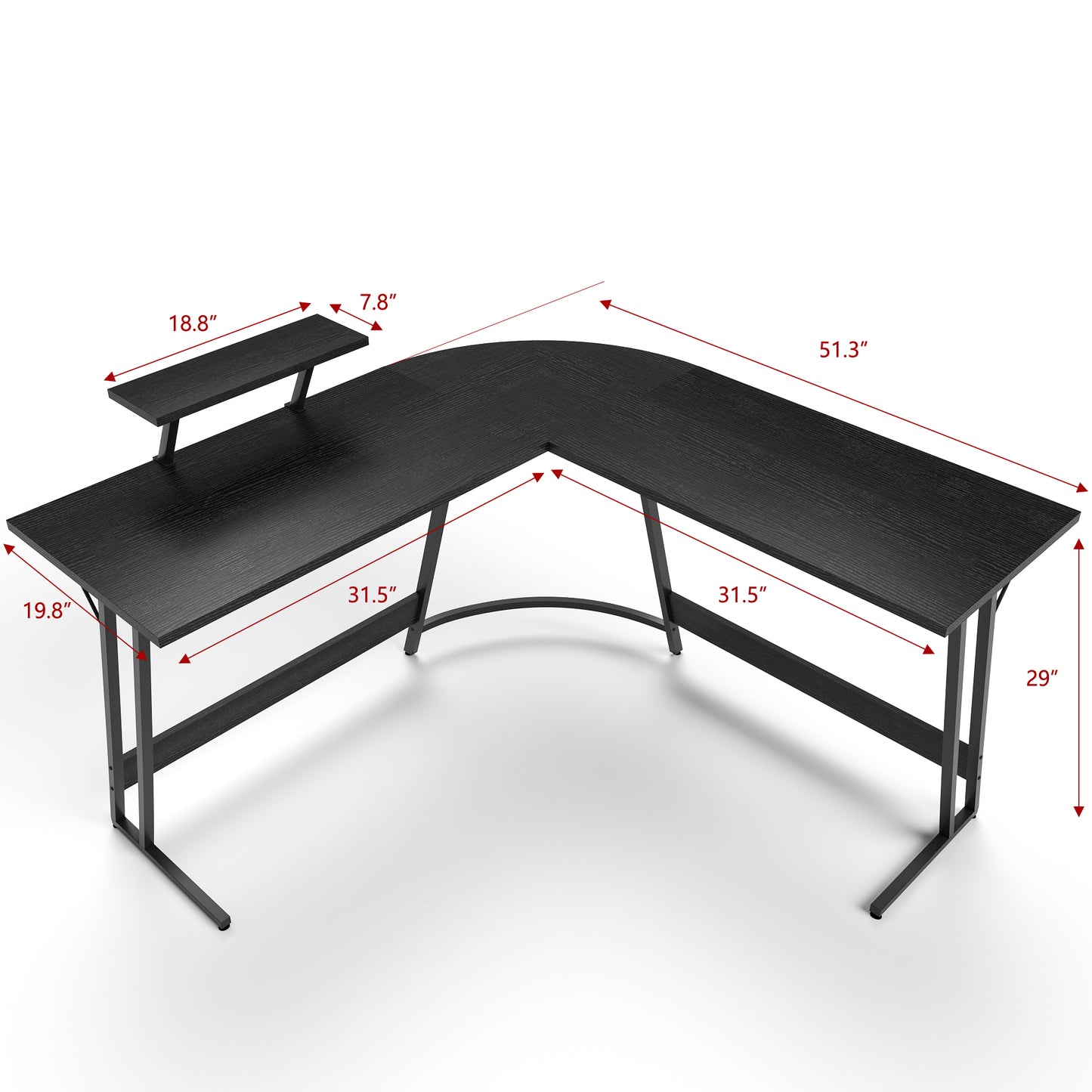 51 Inches Corner Office Desk