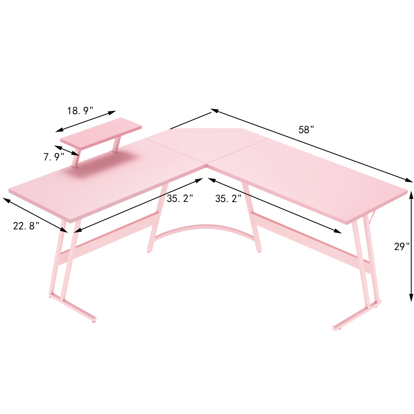 51 Inches Corner Office Desk