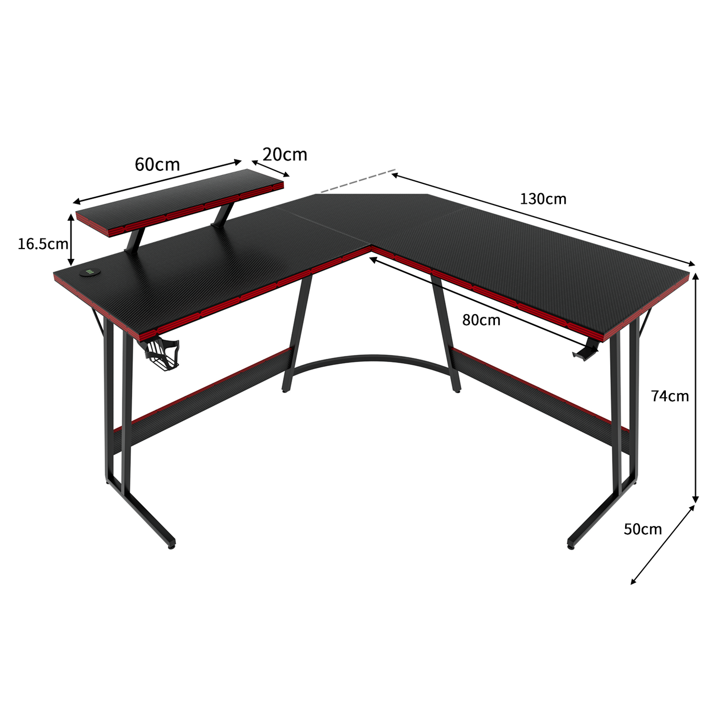 51 Inches Corner Office Desk