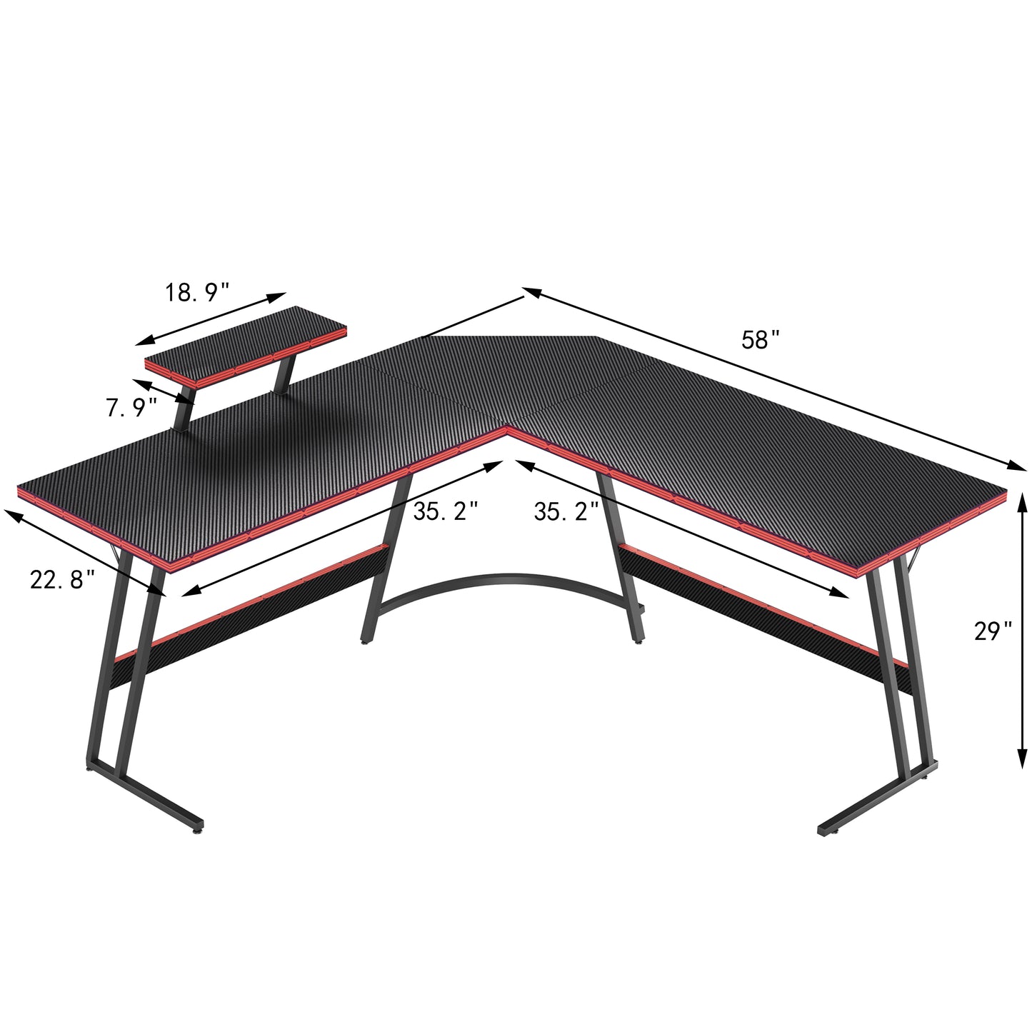 51 Inches Corner Office Desk