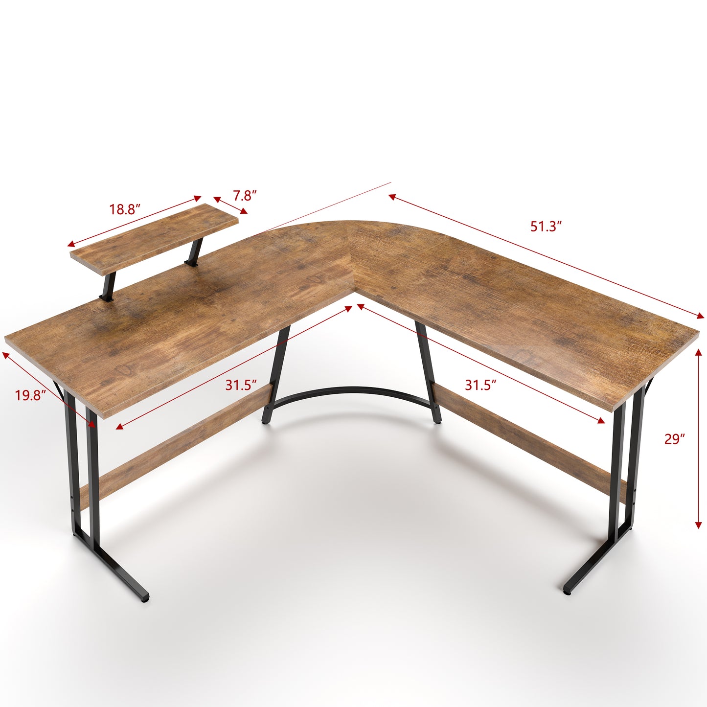 51 Inches Corner Office Desk