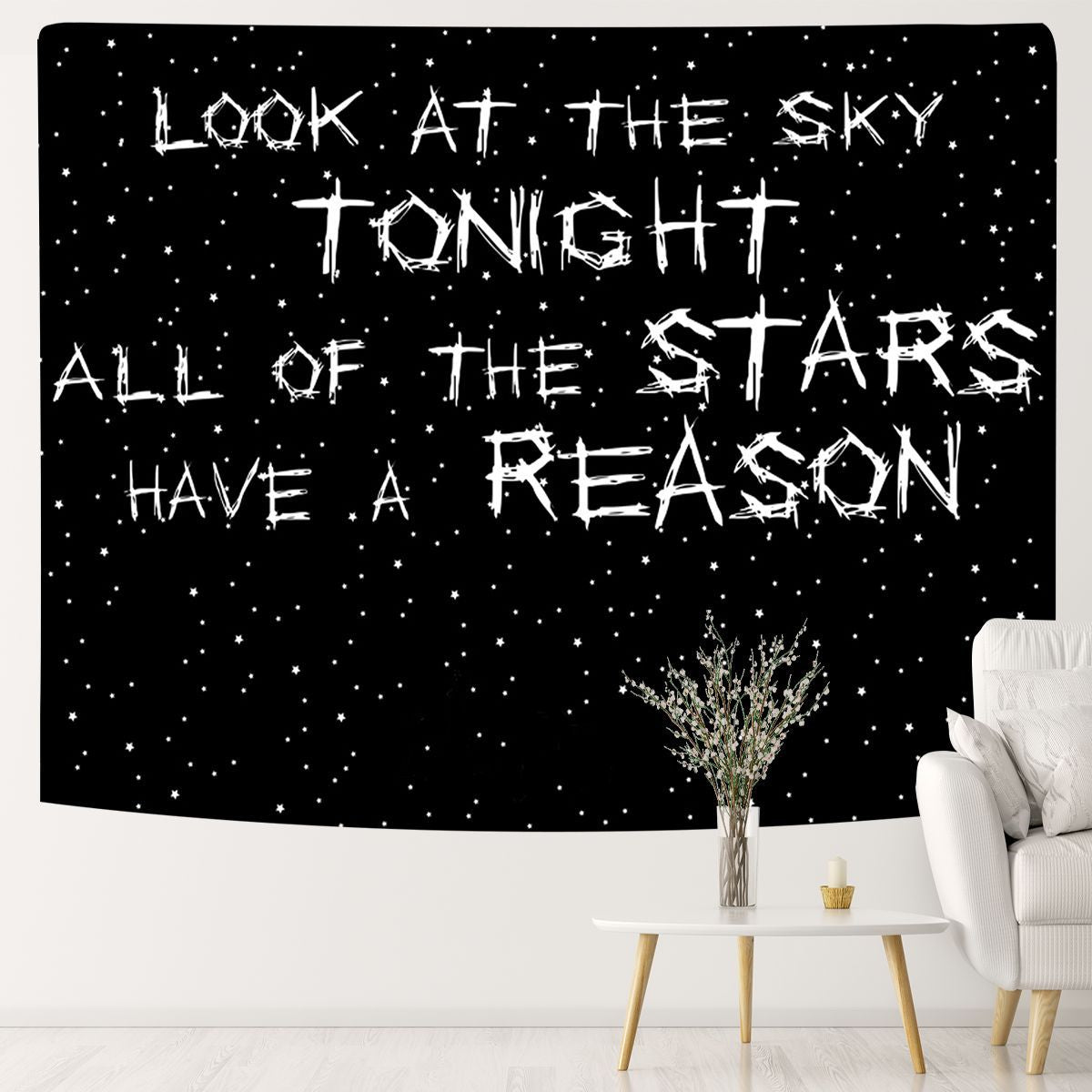 Interesting Glowing Text Tapestry Background Cloth