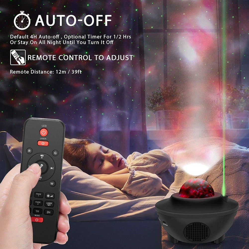 USB LED Star Night Light, Bluetooth Projector Sound-Activated Décor