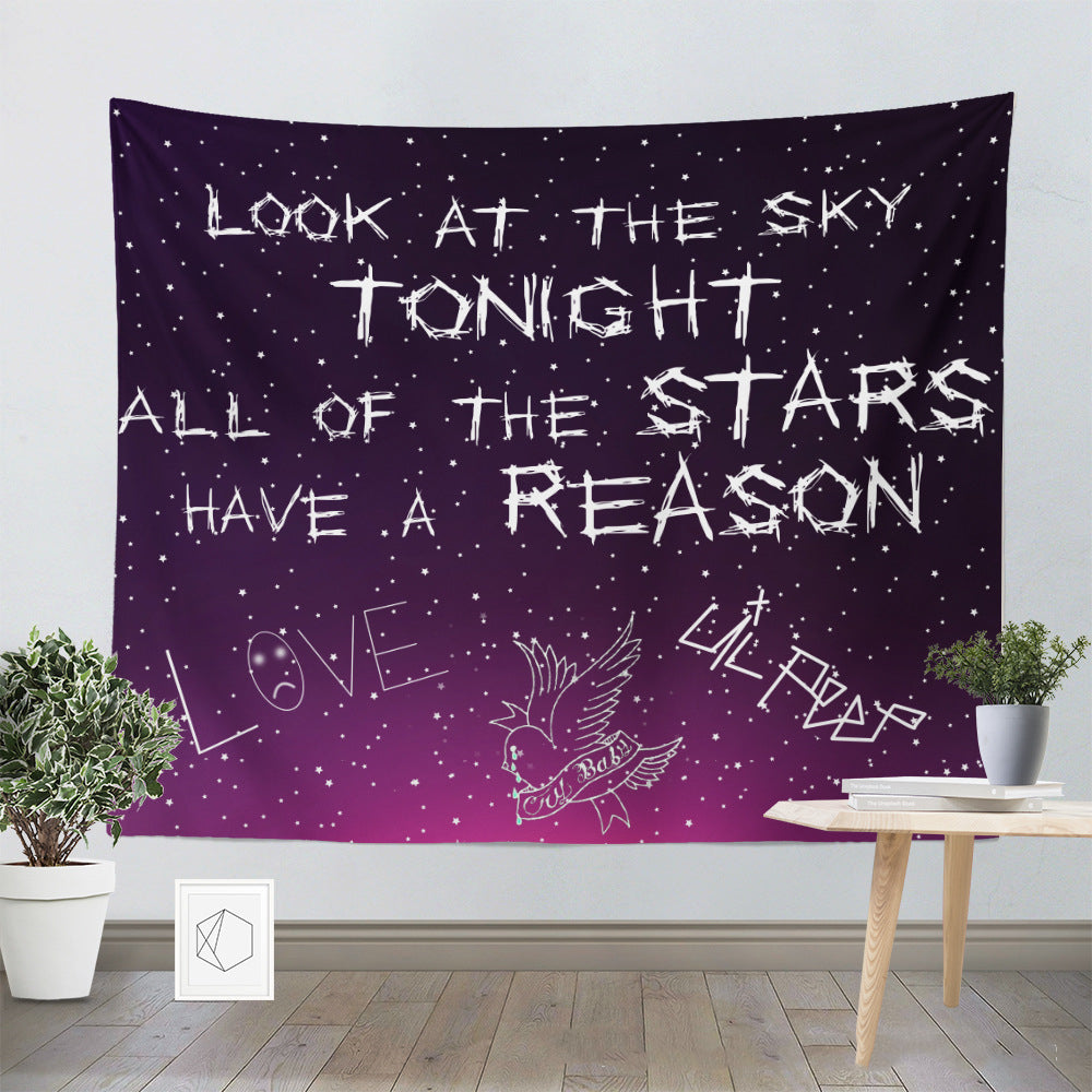 Interesting Glowing Text Tapestry Background Cloth