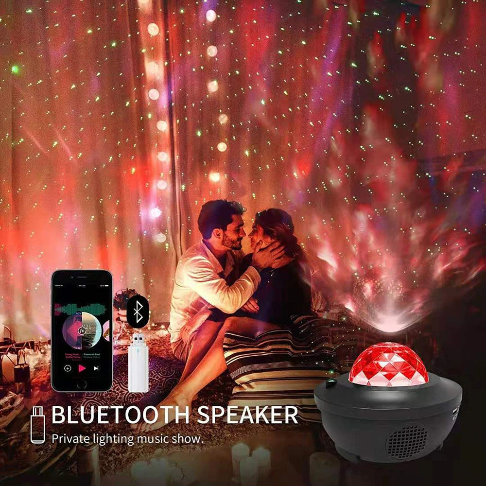 USB LED Star Night Light, Bluetooth Projector Sound-Activated Décor