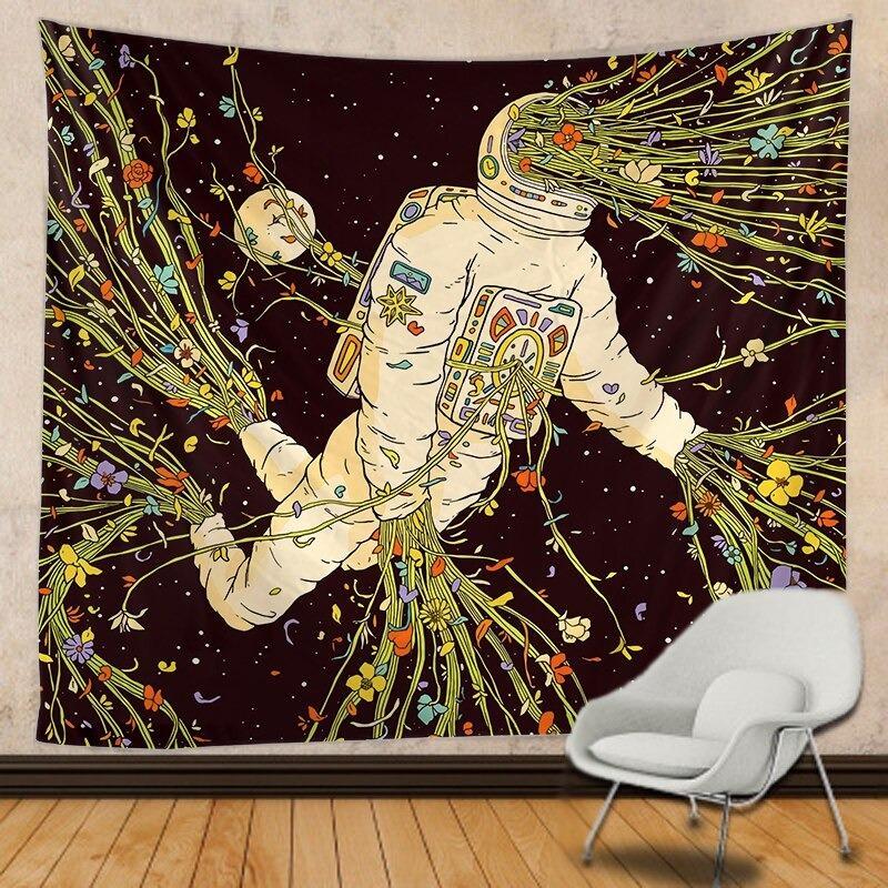 Astronaut Wanderer Tapestry Background Cloth Valance