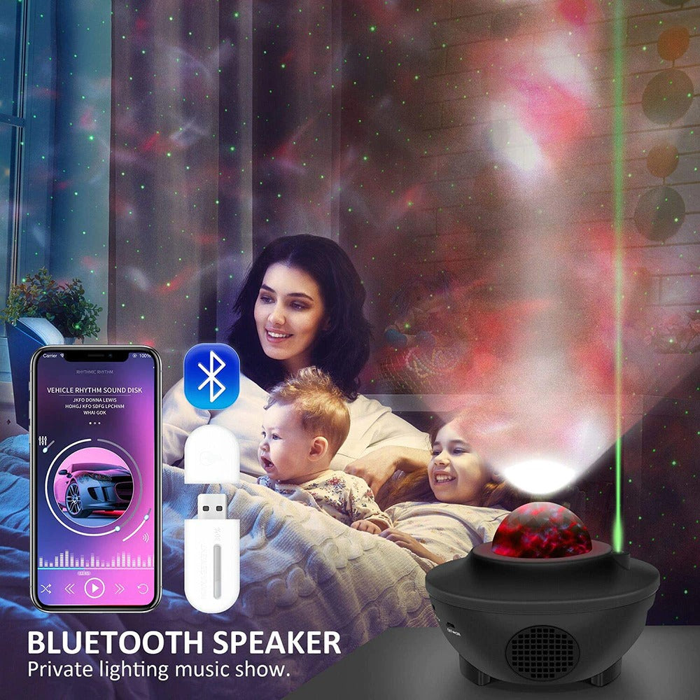 USB LED Star Night Light, Bluetooth Projector Sound-Activated Décor