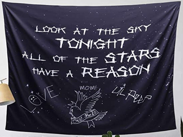 Interesting Glowing Text Tapestry Background Cloth